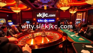 Experience the thrill at https://kjc.uk.com/ with players engaging at a lively casino blackjack table.