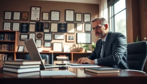 Consulting with a professional lawyer at https://www.timgrabeattorney.com, showcasing an authoritative and welcoming office environment.