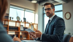 Consultation with a South Dakota car accident lawyer, showcasing professionalism and expertise.