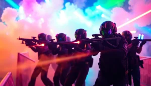 Spannende lasergame ervaring op https://eventmaker-lasergame.nl met kleurrijke lichten en enthousiaste spelers.