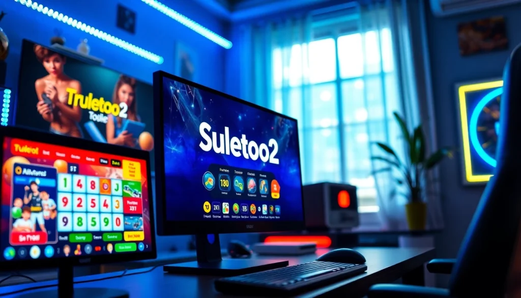 Mengakses suletoto2 pada layar komputer dengan suasana permainan yang menarik