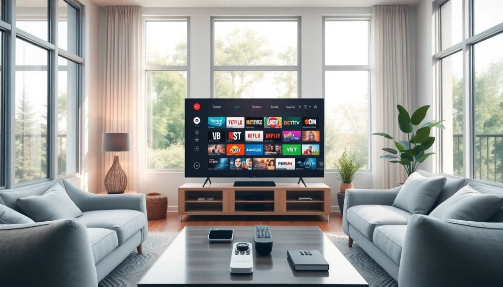 Mejor iptv españa en un ambiente moderno con televisión y opción de transmisión.