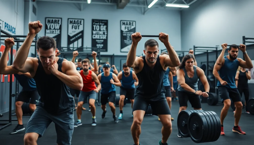 Les athlètes exécutent des entraînements cage crossfit dans une salle de sport moderne.