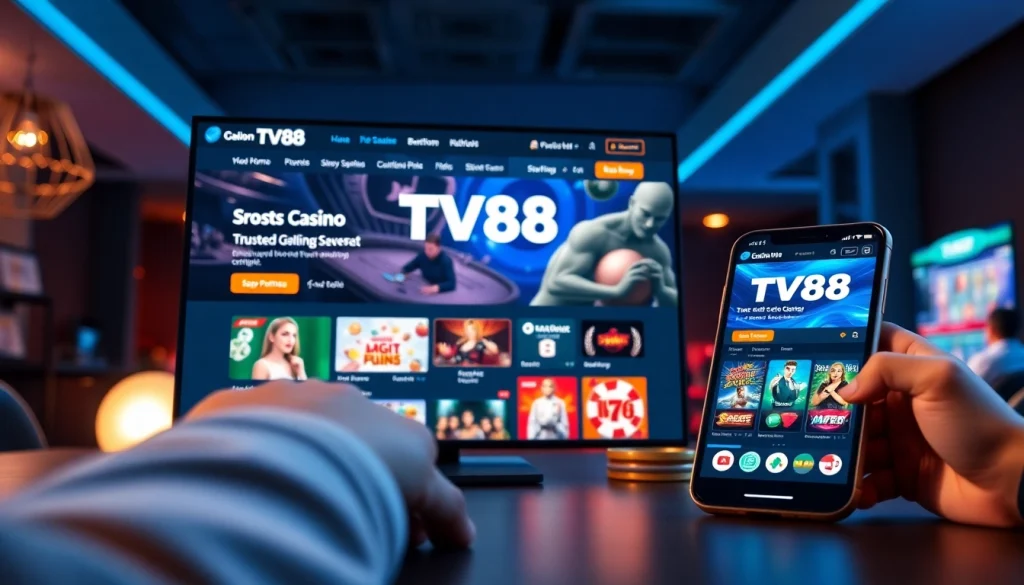 TV88 gaming platform interface showcasing secure online betting experiences at https://whycazino.com, featuring card games and slots.
