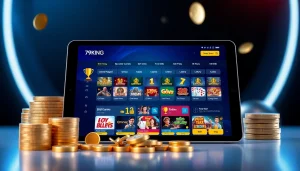 Dynamic interface of 79king displayed on a tablet with highlights of sports betting and casino games.