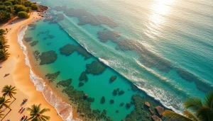 Praia de Paripueira, com águas turquesa e areias claras, perfeita para relaxar e curtir em família.