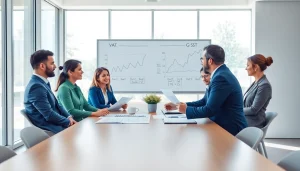 A group analyzing the vat and gst difference in a professional meeting setting.
