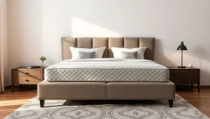 Materasso matrimoniale comodo e di alta qualità su un letto moderno, pronto per una buona notte di sonno.