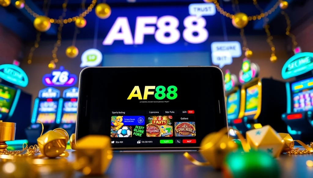 Engaging user interface of AF88 online gambling platform showing vibrant betting options.