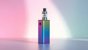 Elfbar Vape-Gerät in lebendigen Farben, modern designt und stilvoll präsentiert.