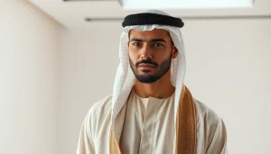 Discover thobes that exemplify craftsmanship and style through this elegant male model showcase.