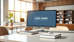Designing effective websites for law firms at https://www.websites.law with a professional office setting.