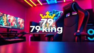 Engaging 79king logo in a vibrant gaming setup highlighting excitement and competition.