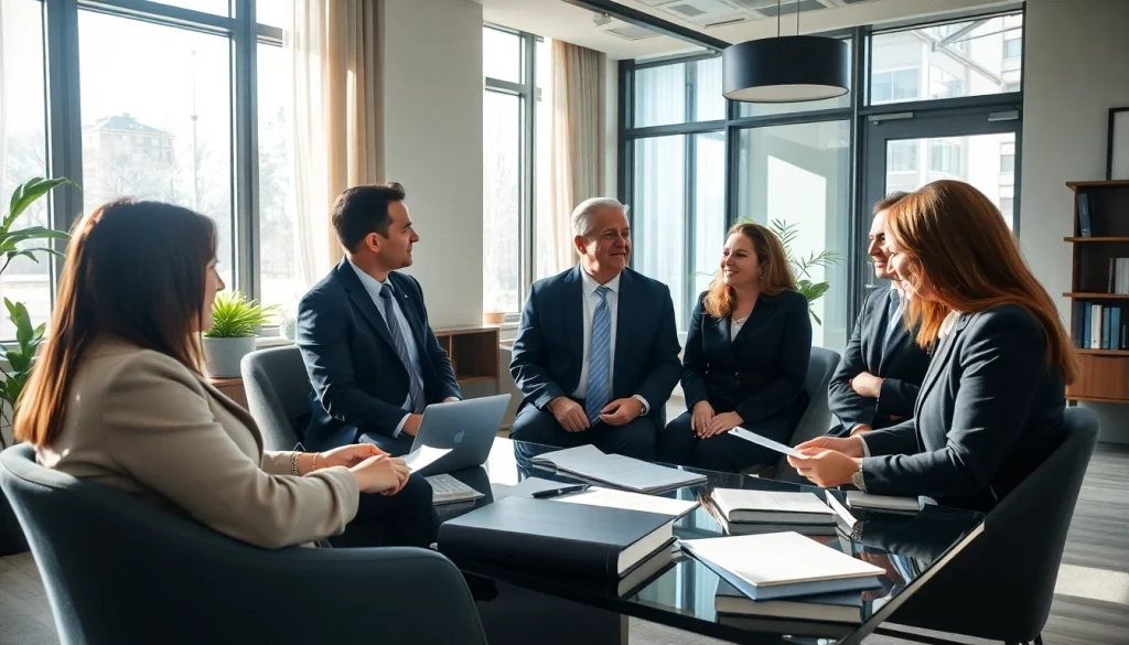 Engaging discussion among attorneys at https://www.expertlawattorneys.com in a modern office setting.