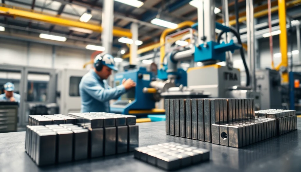 Showcasing Alnico magnets manufacturer in china in a modern factory setting with precision tools and advanced machinery.