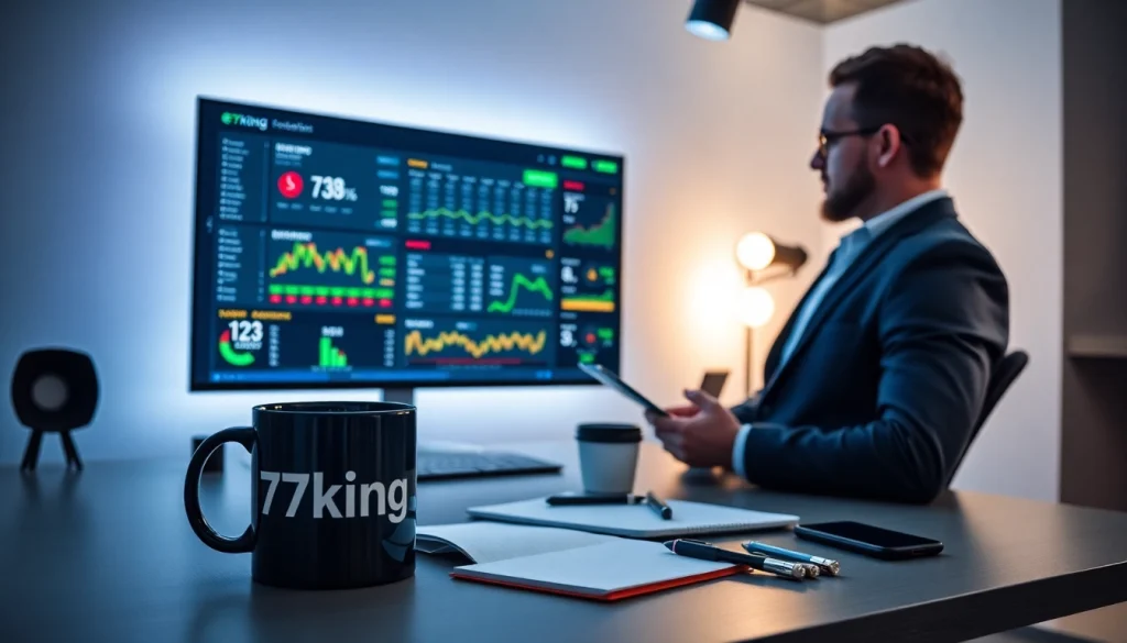 79king online betting analytics dashboard scene with professional workspace