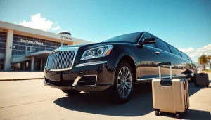Experience premium transportation with https://www.canadalimotaxi.com at a vibrant airport setting.