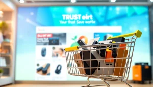 Shop exciting products at https://c168.shop/ with a vibrant shopping cart and engaging website promotions.