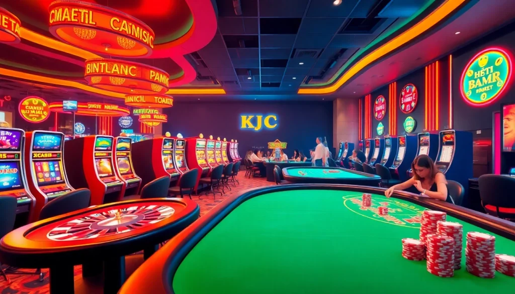 KJC AC 3 immersive casino experience with thrilling tables, dice, and slot machines.