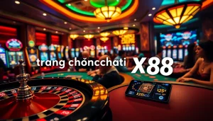 Experience the thrill of casino gaming with Trang chủ XX88, featuring vibrant roulette and poker action.