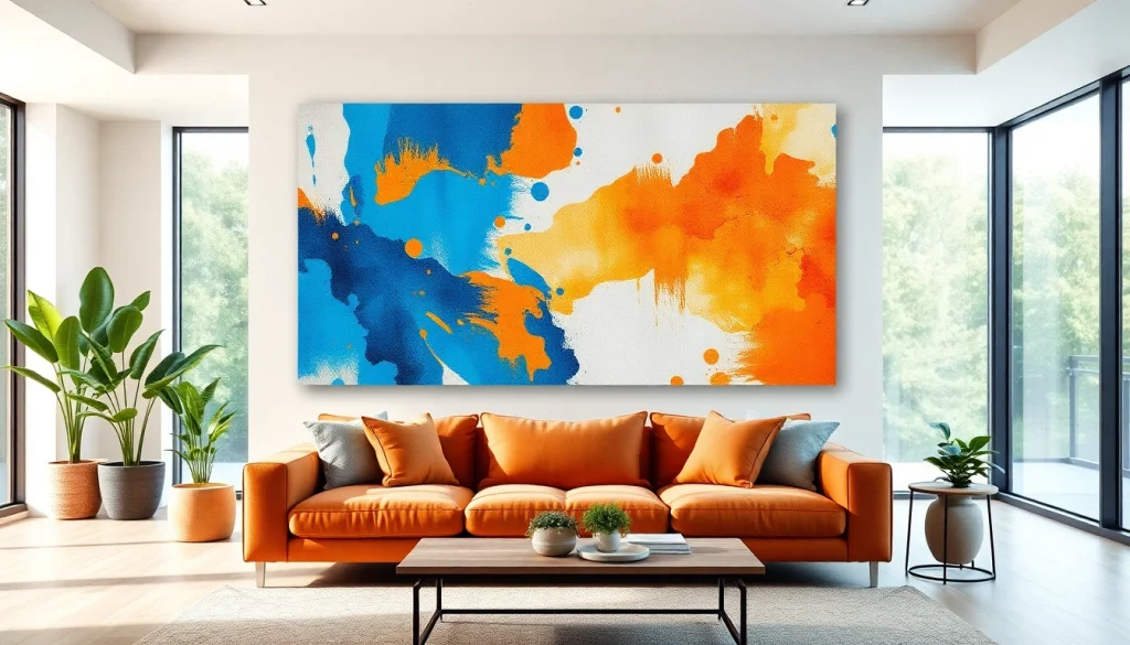 Stunning canvas wall art enhancing a stylish living room decor.