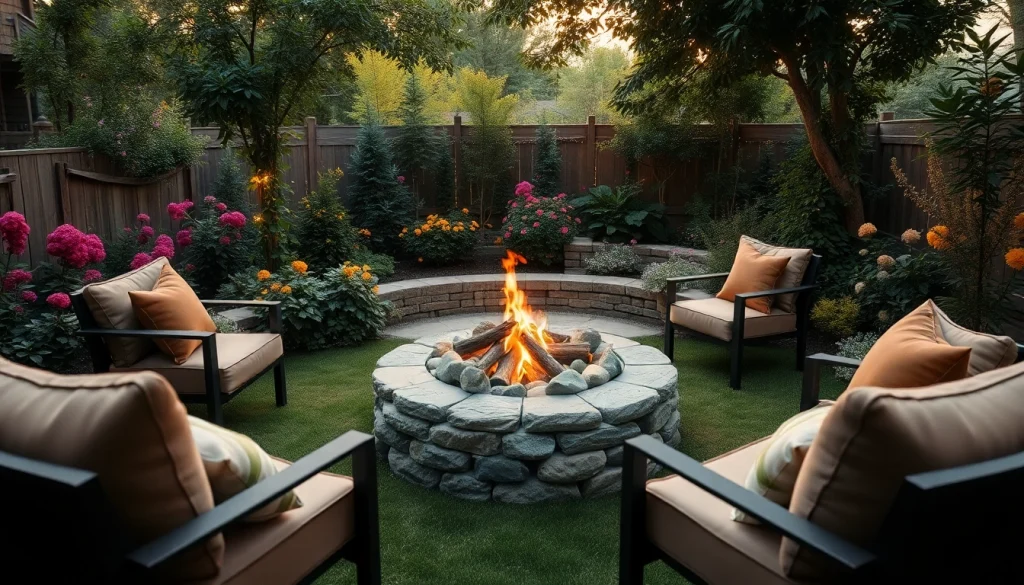 Experience warmth and comfort with https://www.fire85.com in a serene fire pit backyard setting.