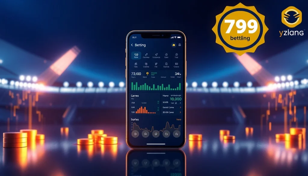 79king modern betting dashboard on mobile with live odds and analytics
