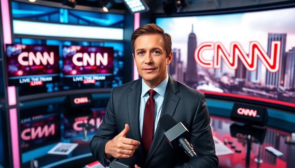 Watch CNN Live Stream through a dynamic news presentation in a professional studio.