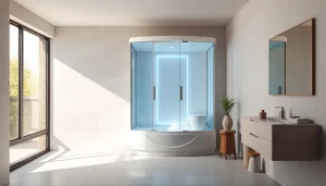 Découvrez un meuble design sirhona au sein d'une salle de bains moderne et lumineuse.