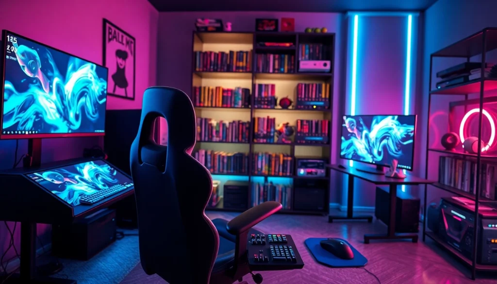 Immerse yourself in professional gaming setups at https://mega888tm.club, highlighting advanced technology and a vibrant atmosphere.