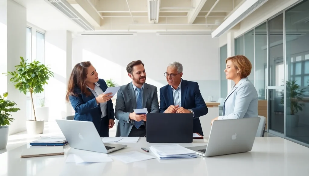 Team collaborating on strategies at https://antrepost.com in a modern office.