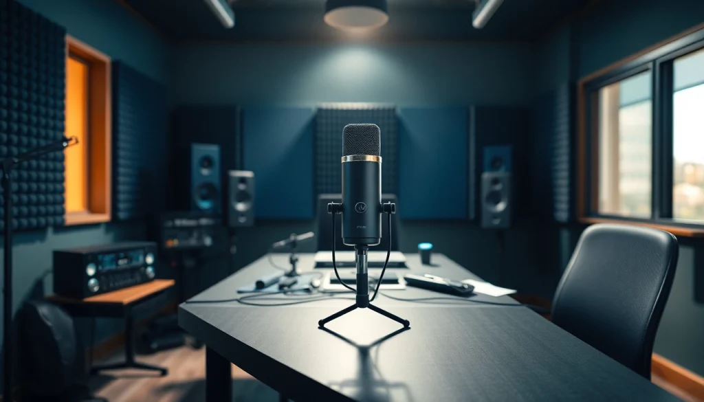MV88 microphone setup in a modern recording studio with professional audio equipment.