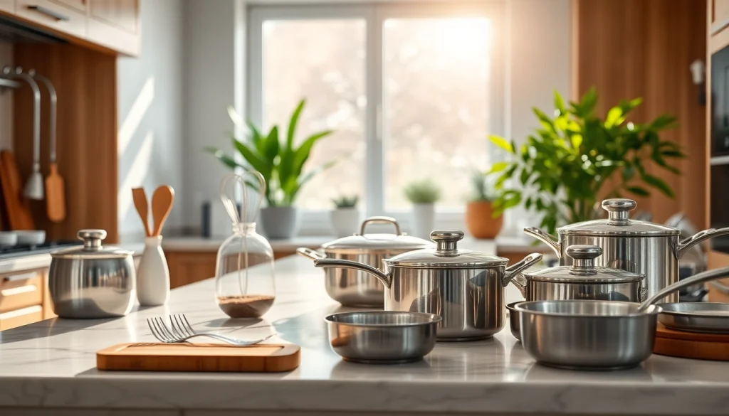 Shop premium kitchenware NZ displayed in a well-lit modern kitchen setting