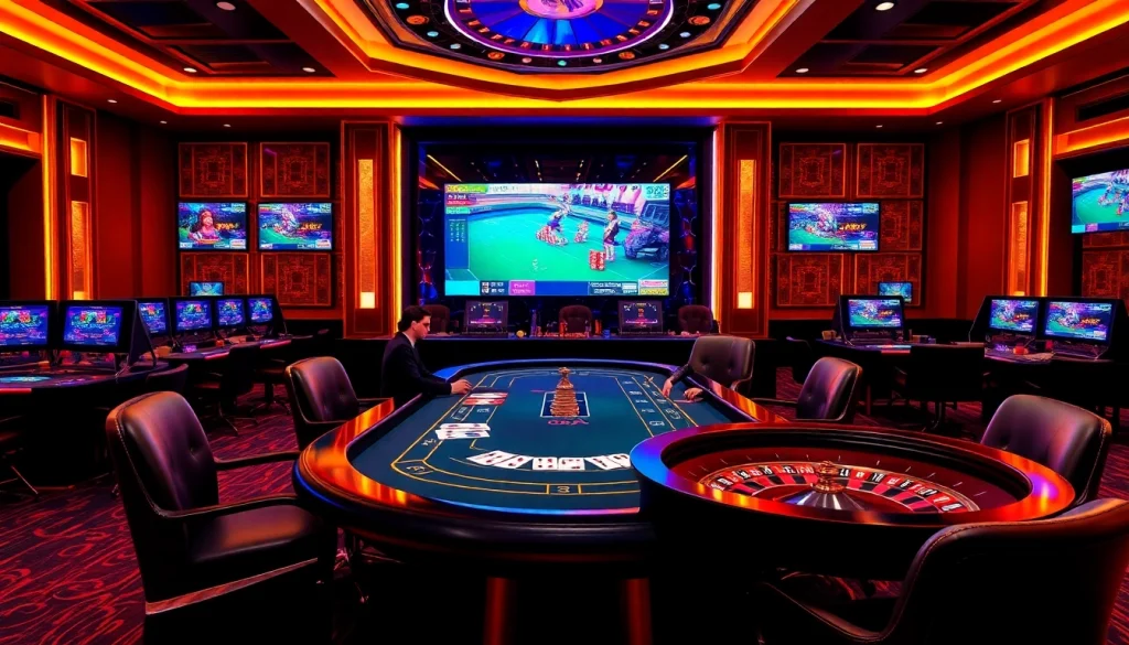 Experience thrilling online betting at https://67bett.com.br with a vibrant gambling scene filled with poker chips and cards.