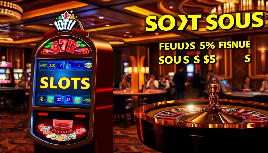 Experience the thrill of winning at SLOTS8 with an exciting casino ambiance.