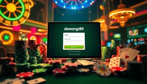 Experience the thrill of gaming with dewanaga89 login amid vibrant casino elements and luxurious decor.