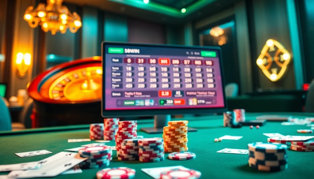 Experience the thrill of online gambling with link vào 58WIN featuring vibrant casino elements.