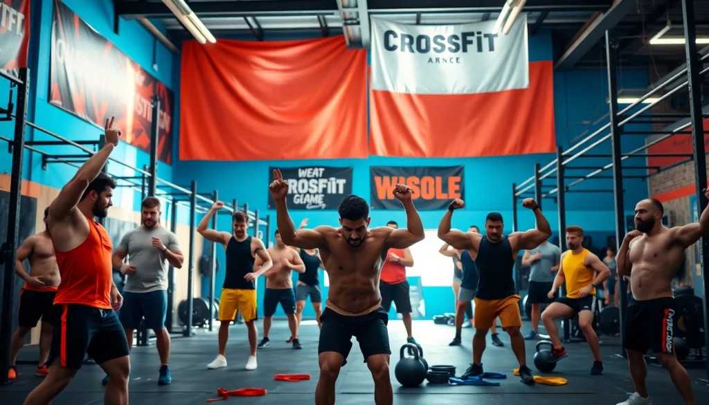 Visuel dynamique représentant la communauté fitness de iletaitunnuage.fr dans un environnement de crossfit moderne.