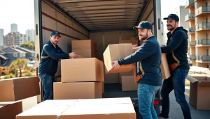 The best moving company in Vancouver efficiently packs and loads items during a local move.