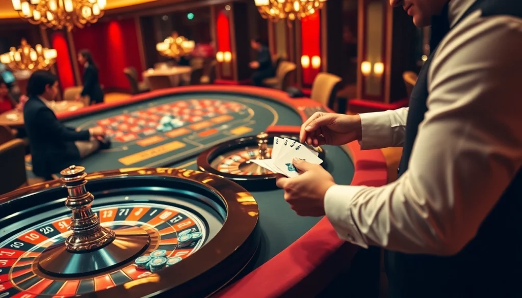 Experience the thrills of SV88 casino with vibrant poker chips and roulette wheels.
