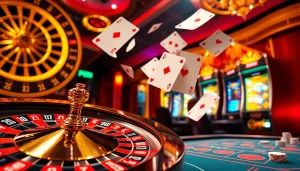 Excited players enjoying a 99win roulette game in a luxurious casino setting.