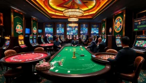 Engaged players at Nhà cái 6789 casino table, showcasing excitement and luxury in gameplay.