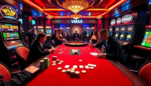 Experience the exhilaration of gambling at VMAX casino with dynamic tables and vibrant gameplay.