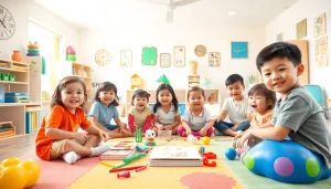 Engage with joyful children at https://juniorsjunction.com in a vibrant educational daycare setting.