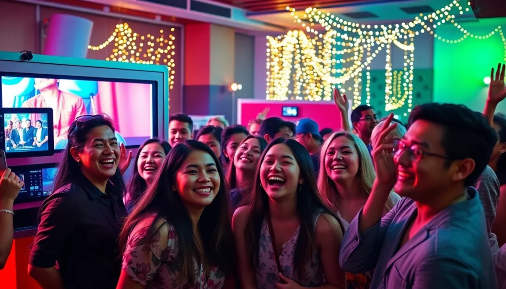 Rent a Photo Booth for festive events with diverse guests enjoying vibrant setups.