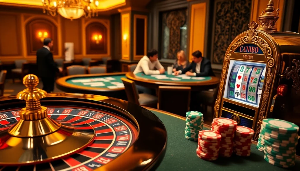 Experience the excitement of betting at MM88 with vibrant casino tables and thrilling games.