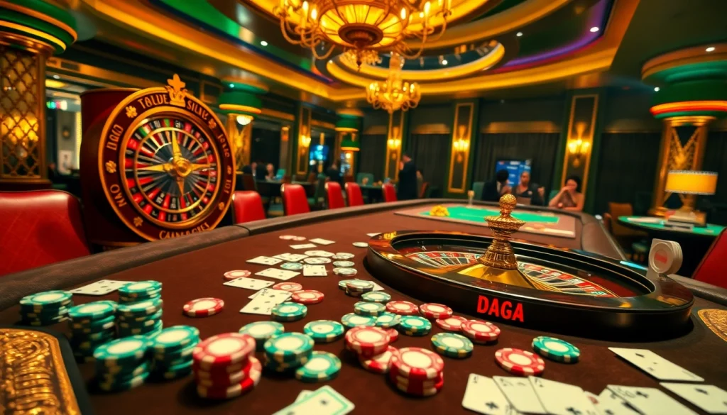 DAGA enhances gaming experience with luxurious casino tables and vibrant betting activities.