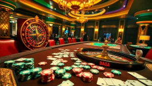 DAGA enhances gaming experience with luxurious casino tables and vibrant betting activities.