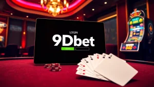 Experience the excitement of the 9Dbet Login interface with luxurious casino elements.