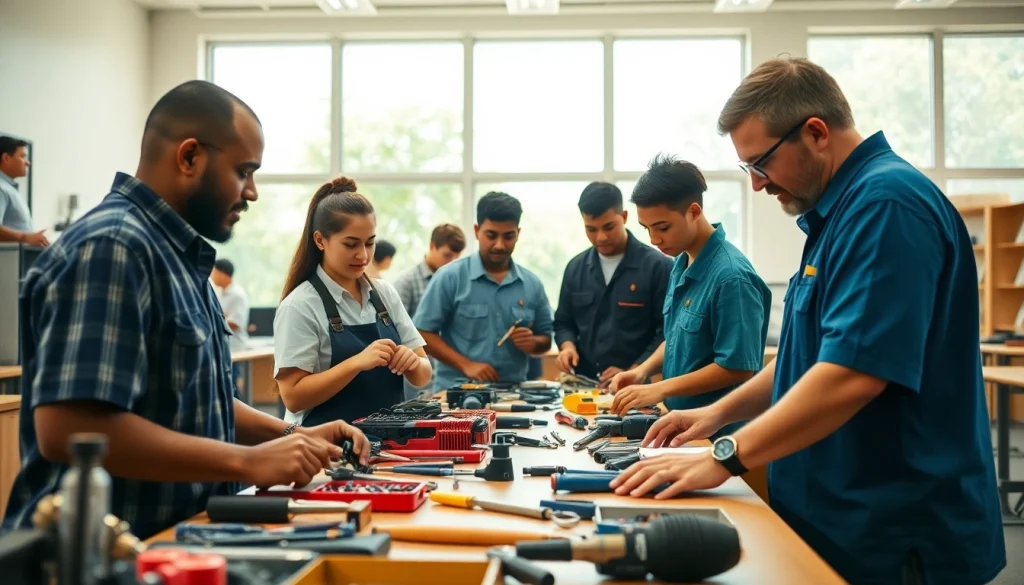 Students at trade schools in Hawaii engaging in hands-on learning and collaboration.